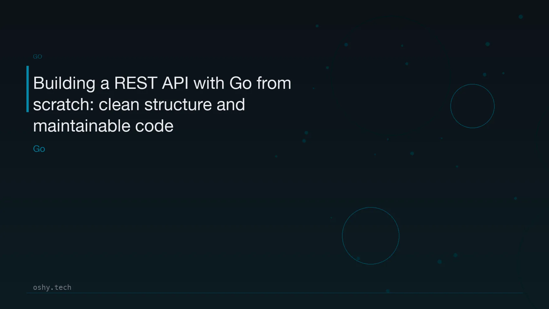 Cover for Building a REST API with Go from scratch: clean structure and maintainable code