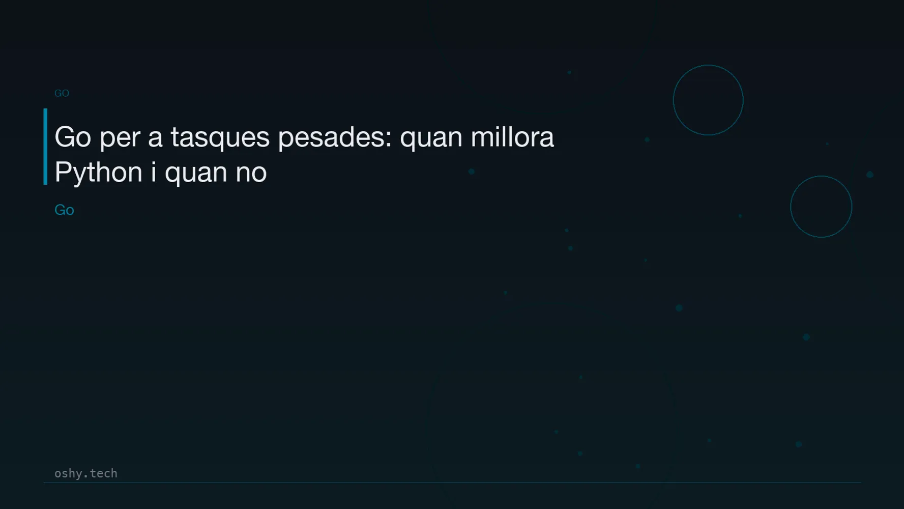 Cover for Go per a tasques pesades: quan millora Python i quan no