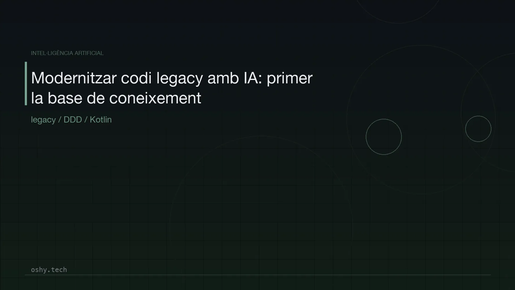 Cover for Modernitzar codi legacy amb IA: primer la base de coneixement, després el codi