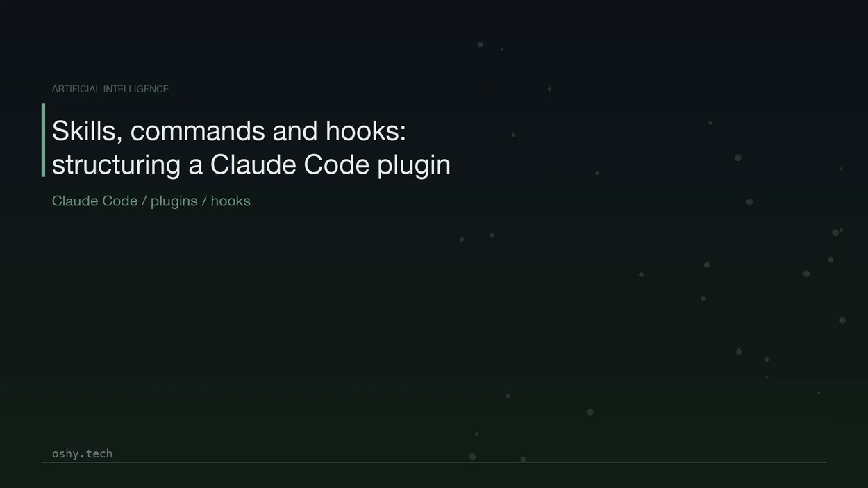 Cover for Skills, commands and hooks: how to structure a Claude Code plugin for a team