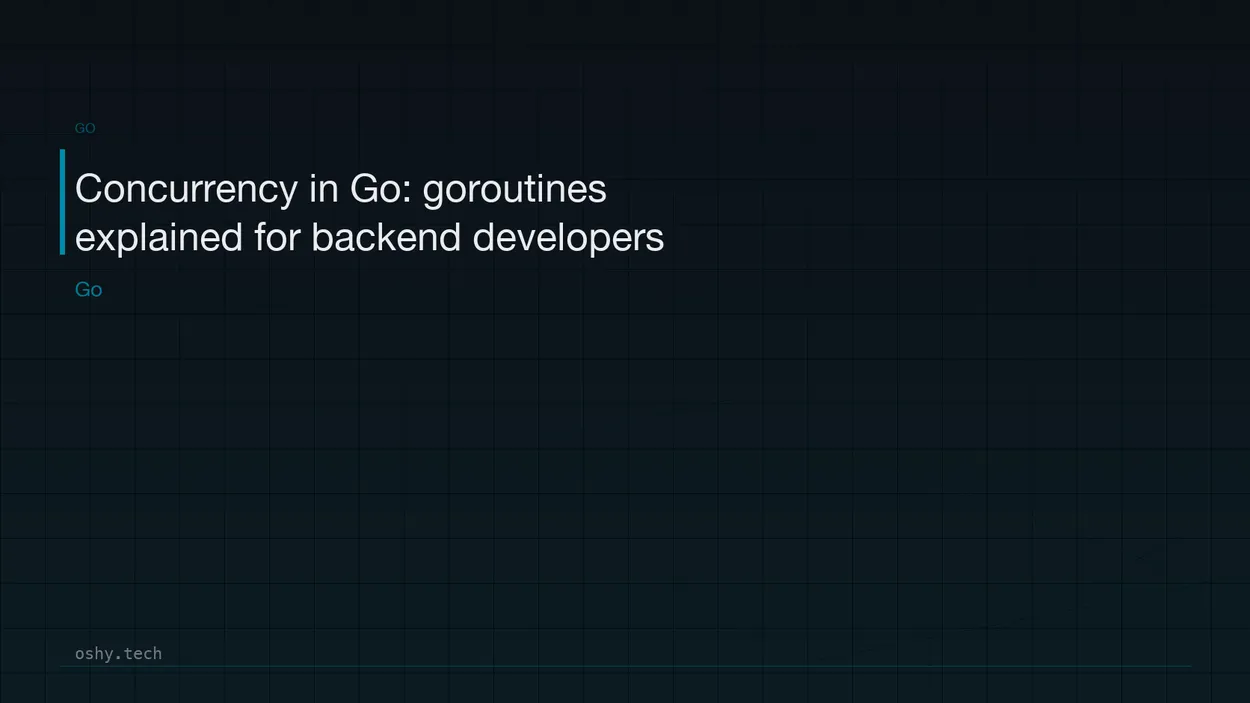 Cover for Concurrency in Go: goroutines explained for backend developers