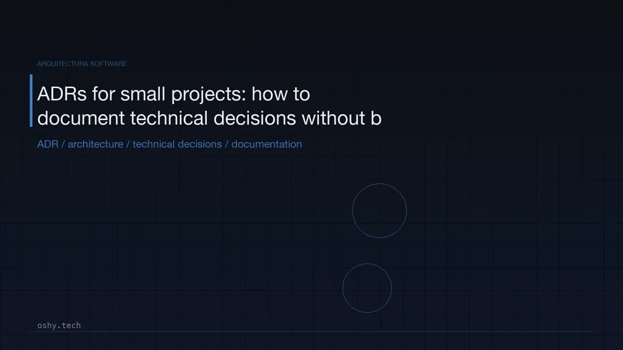 Cover for ADRs for small projects: how to document technical decisions without bureaucracy