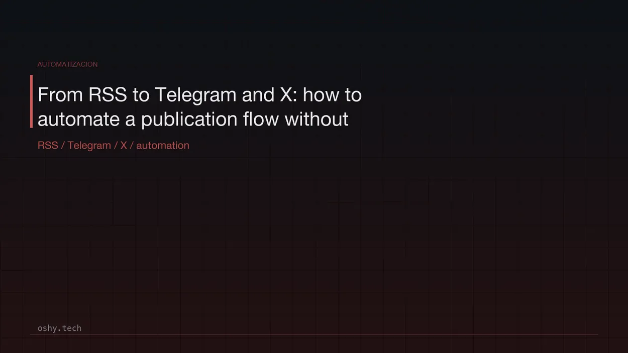Cover for From RSS to Telegram and X: how to automate a publication flow without losing editorial control