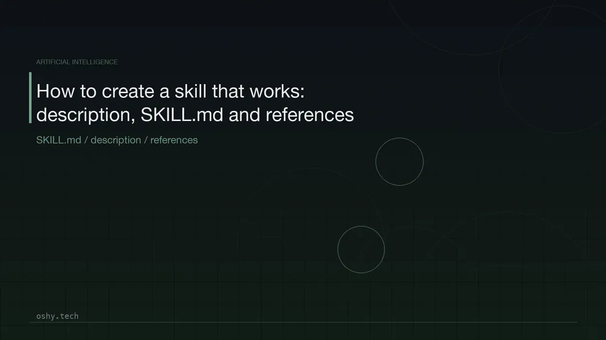 Cover for How to create a skill that works: description, SKILL.md and references