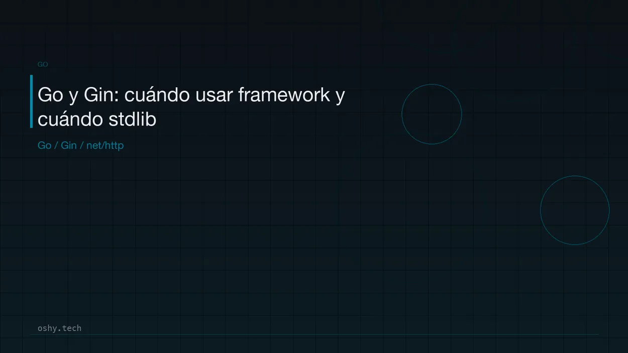 Cover for Go y Gin: cuándo usar un framework y cuándo quedarte con la librería estándar