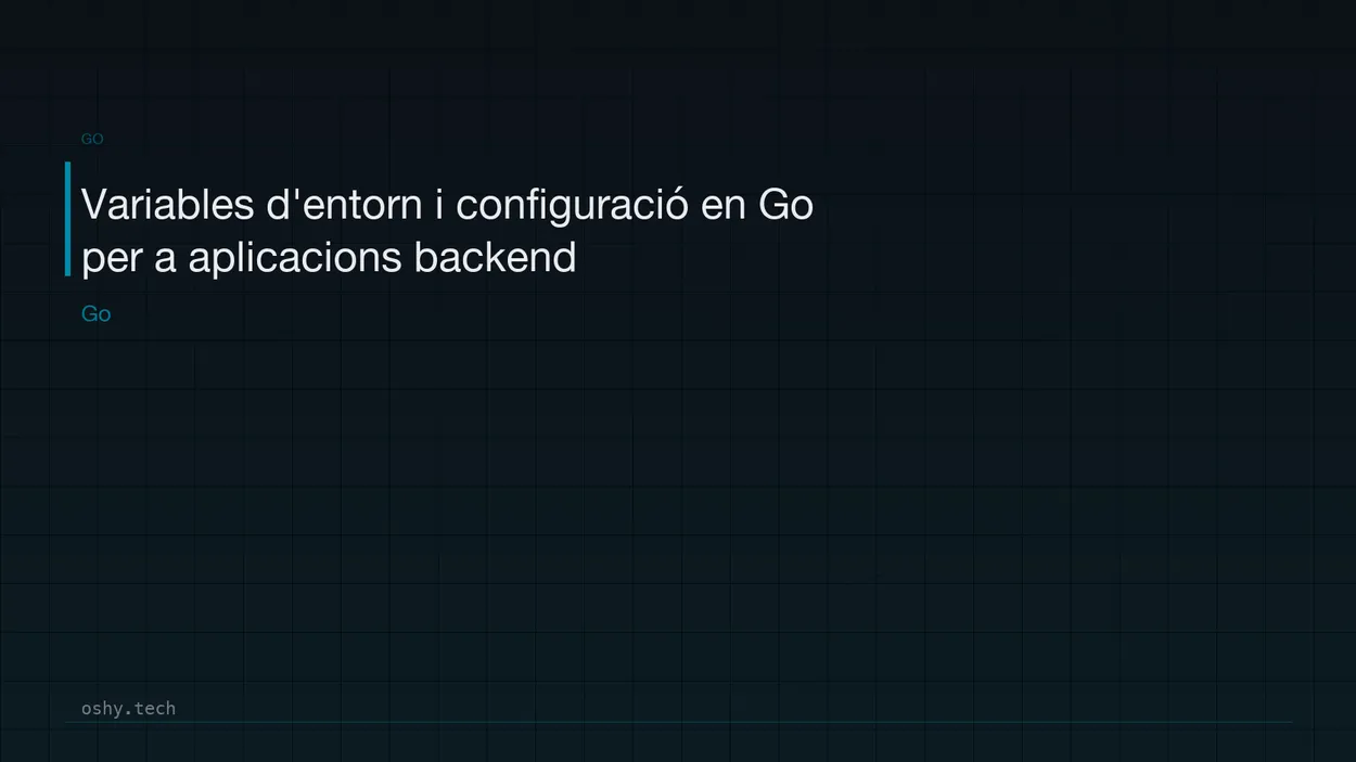 Cover for Variables d'entorn i configuració en Go per a aplicacions backend