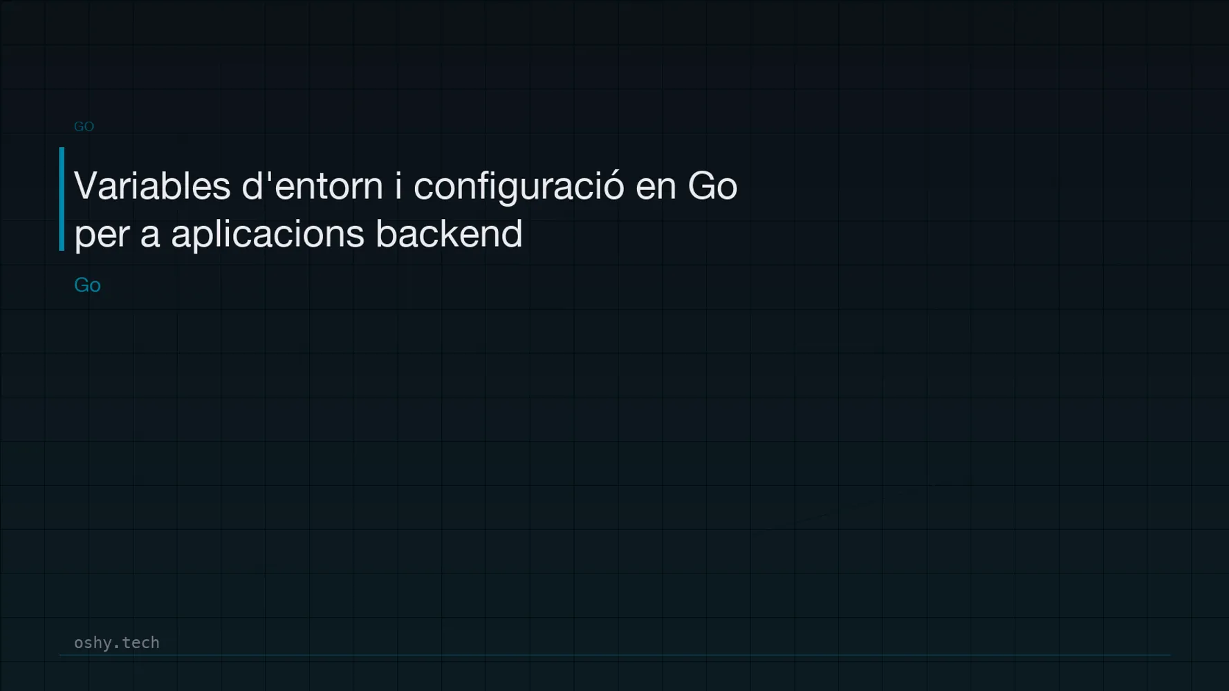 Cover for Variables d'entorn i configuració en Go per a aplicacions backend