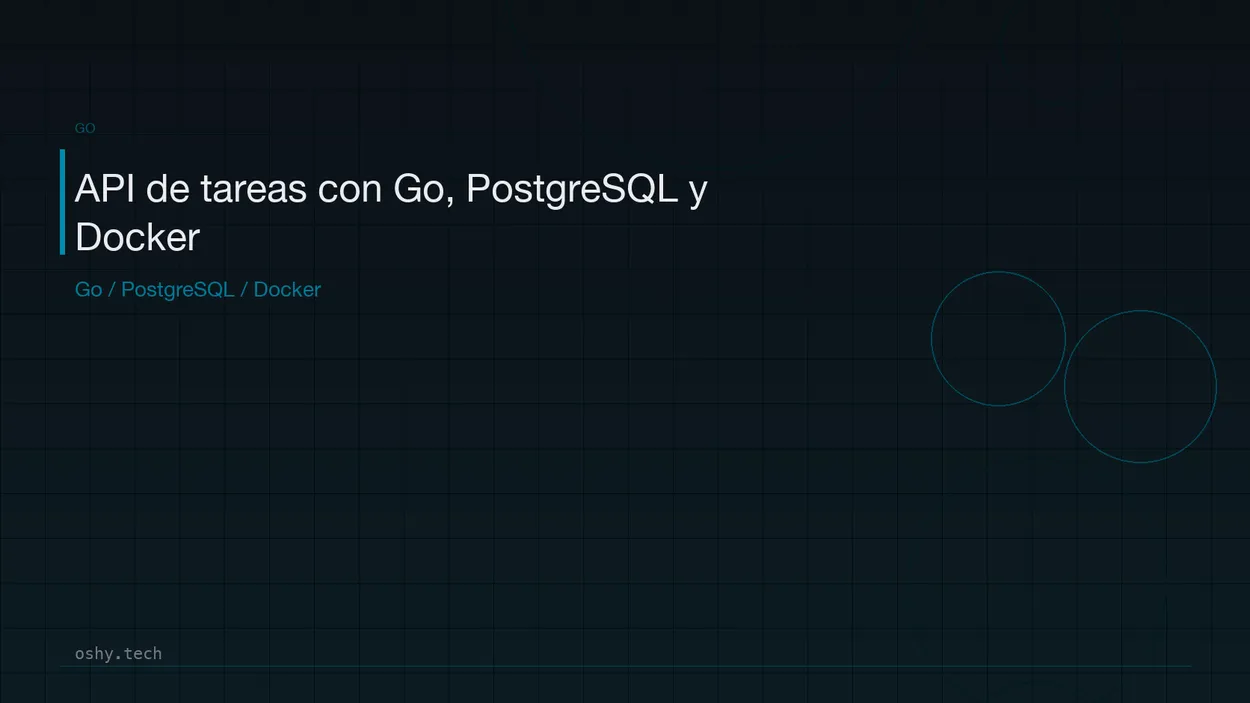 Cover for Crear una API de tareas con Go, PostgreSQL y Docker