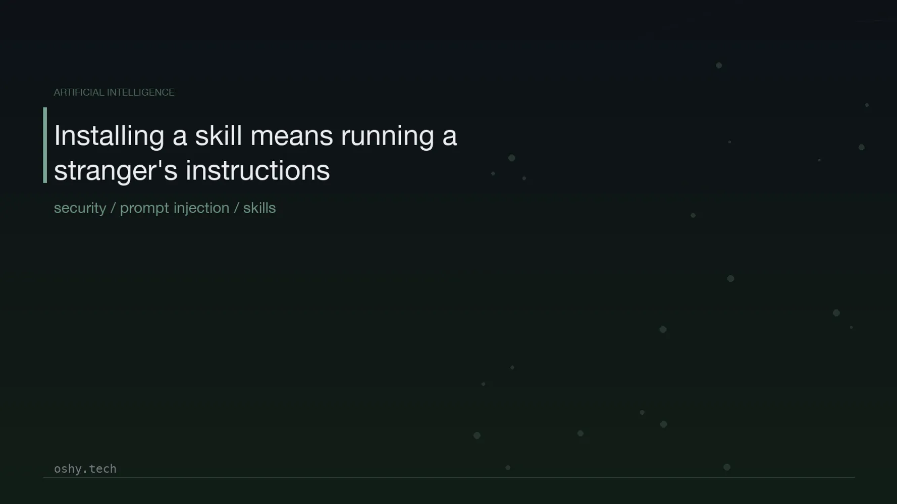 Cover for Installing a skill means running a stranger's instructions: risks and how to review them