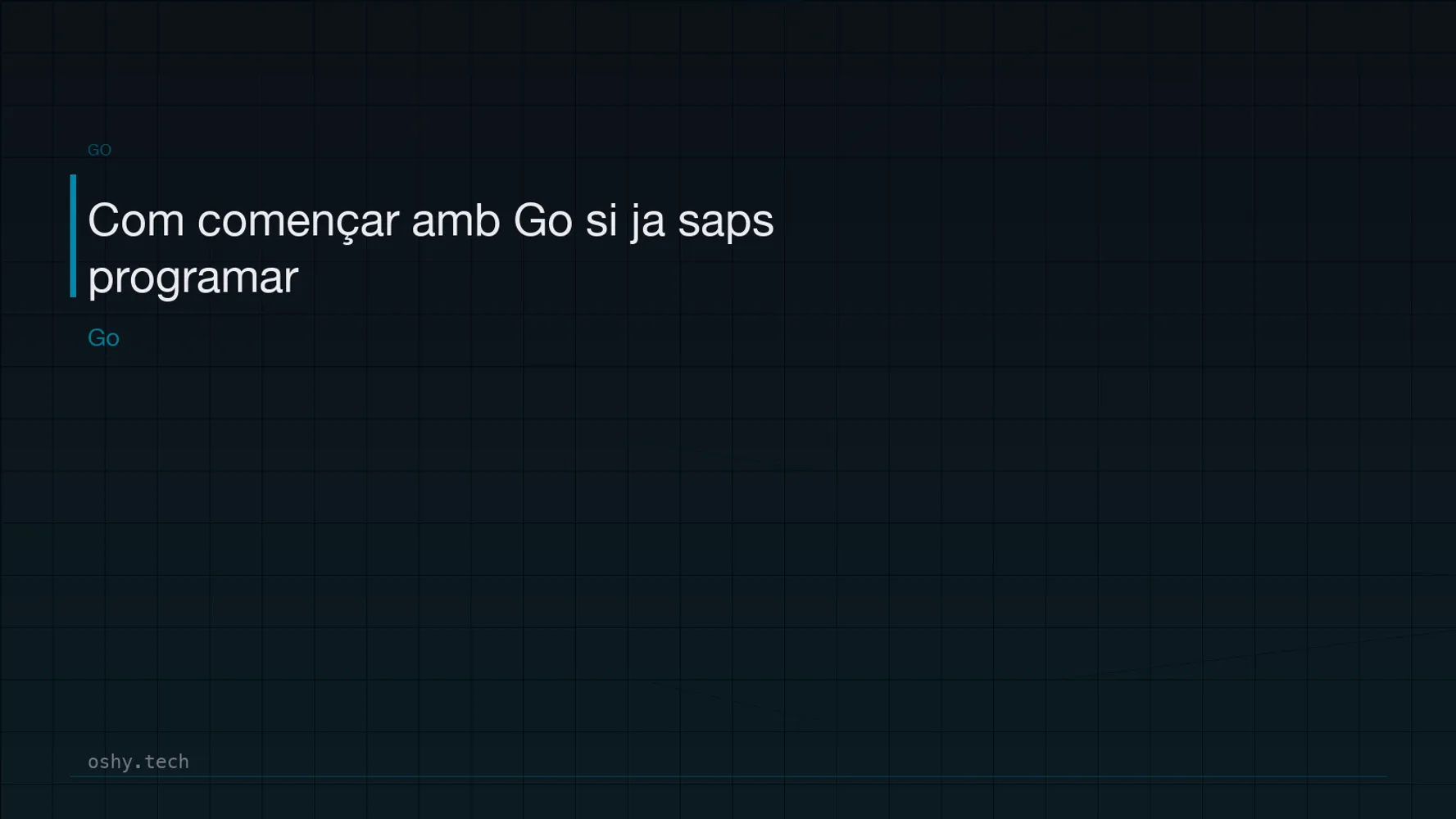 Cover for Com començar amb Go si ja saps programar