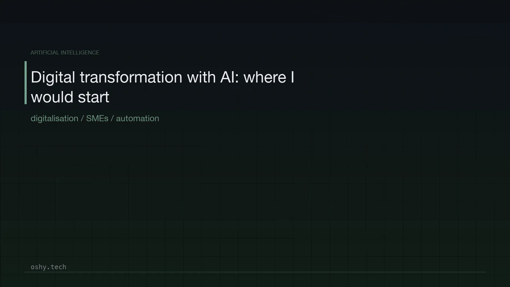 Cover for Digital transformation with AI: what the reports leave out and where I would start
