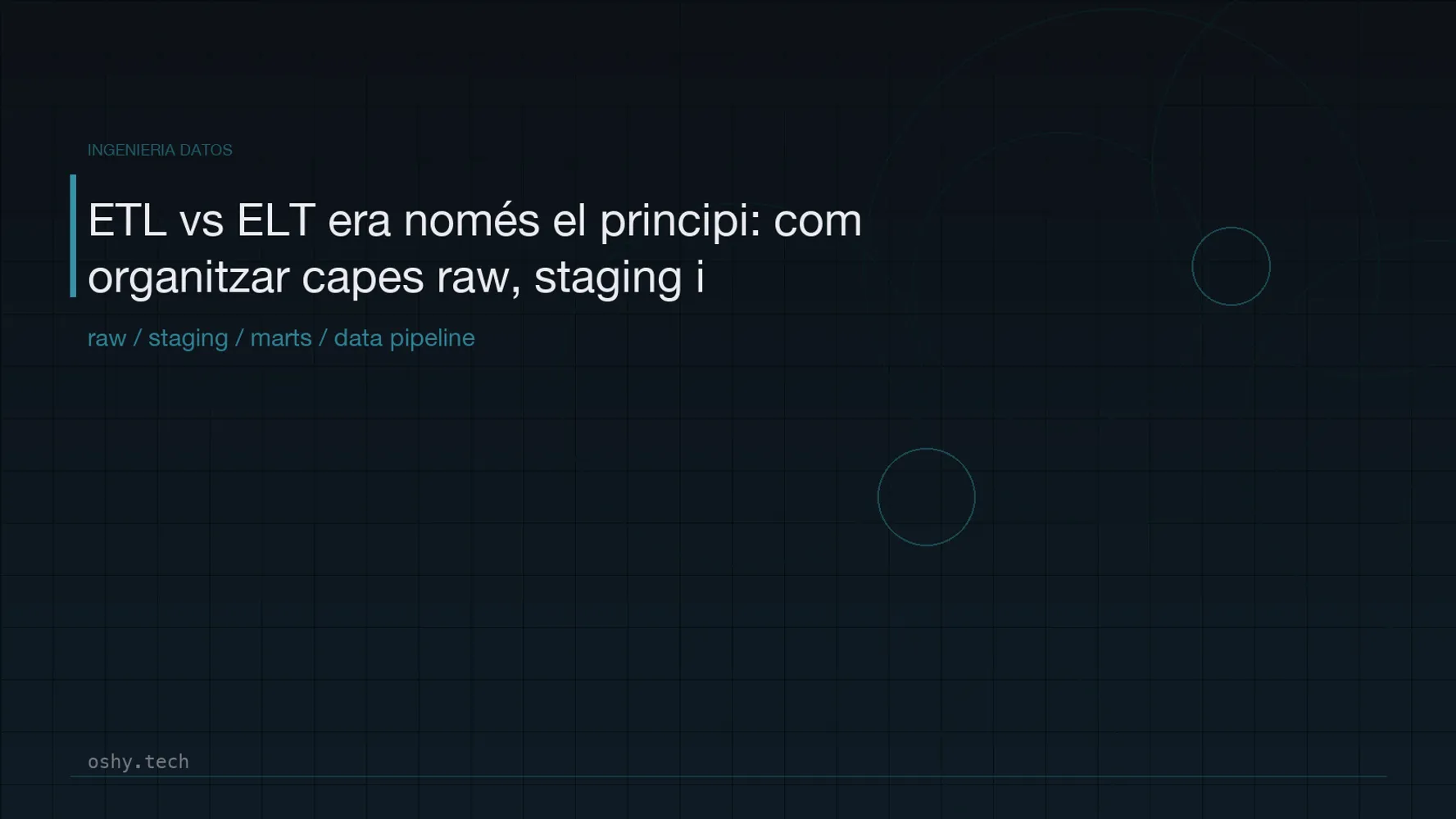 Cover for ETL vs ELT era només el principi: com organitzar capes raw, staging i marts