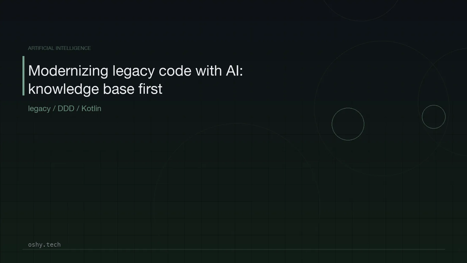 Cover for Modernizing legacy code with AI: knowledge base first, code second