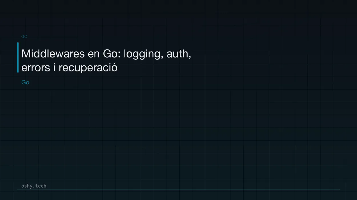Cover for Middlewares en Go: logging, auth, errors i recuperació