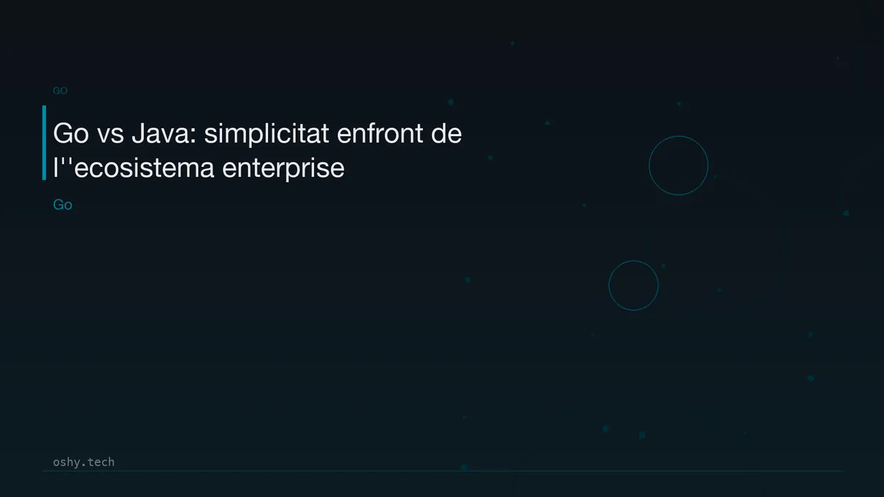 Cover for Go vs Java: simplicitat enfront de l''ecosistema enterprise