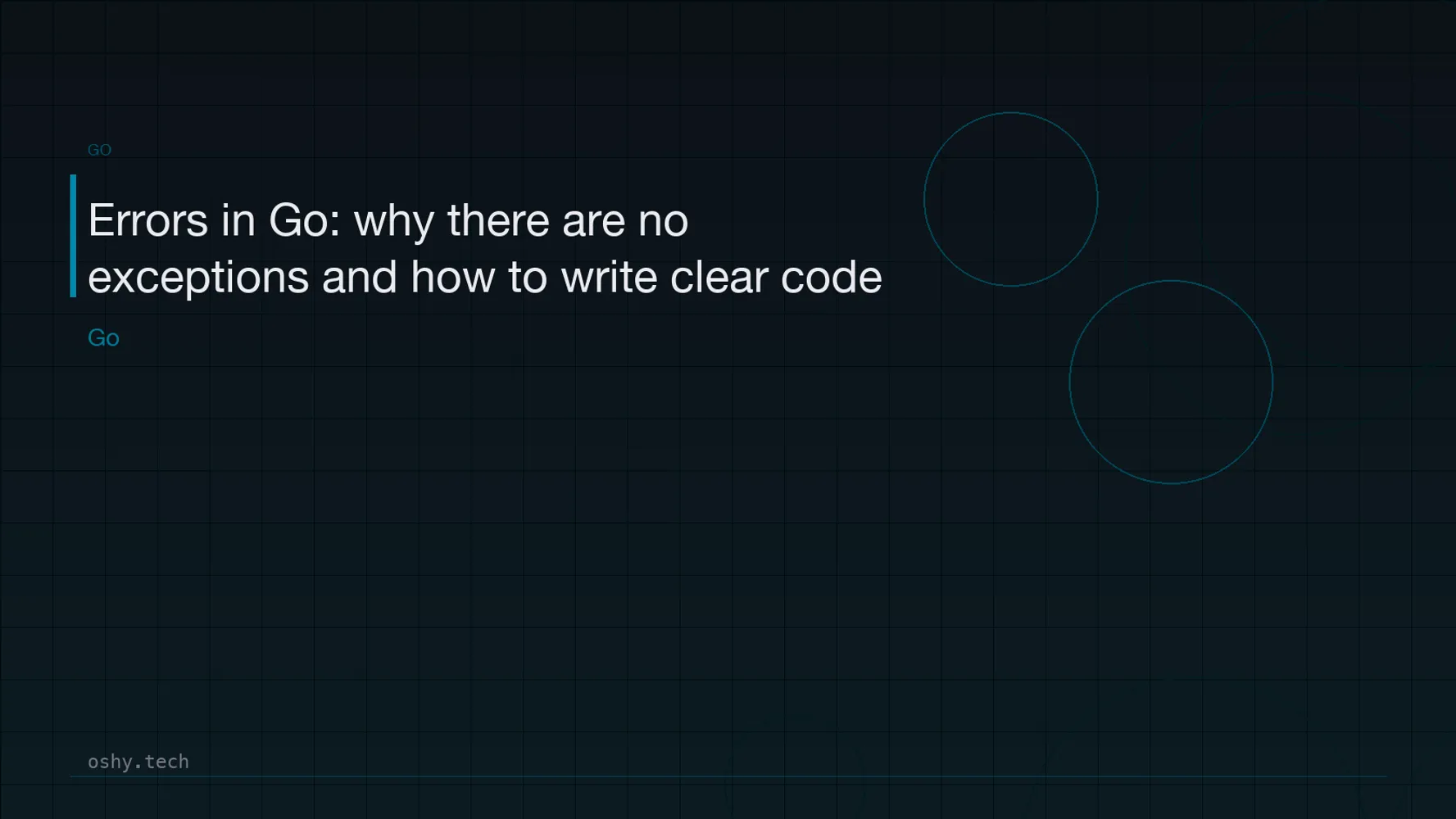 Cover for Errors in Go: why there are no exceptions and how to write clear code