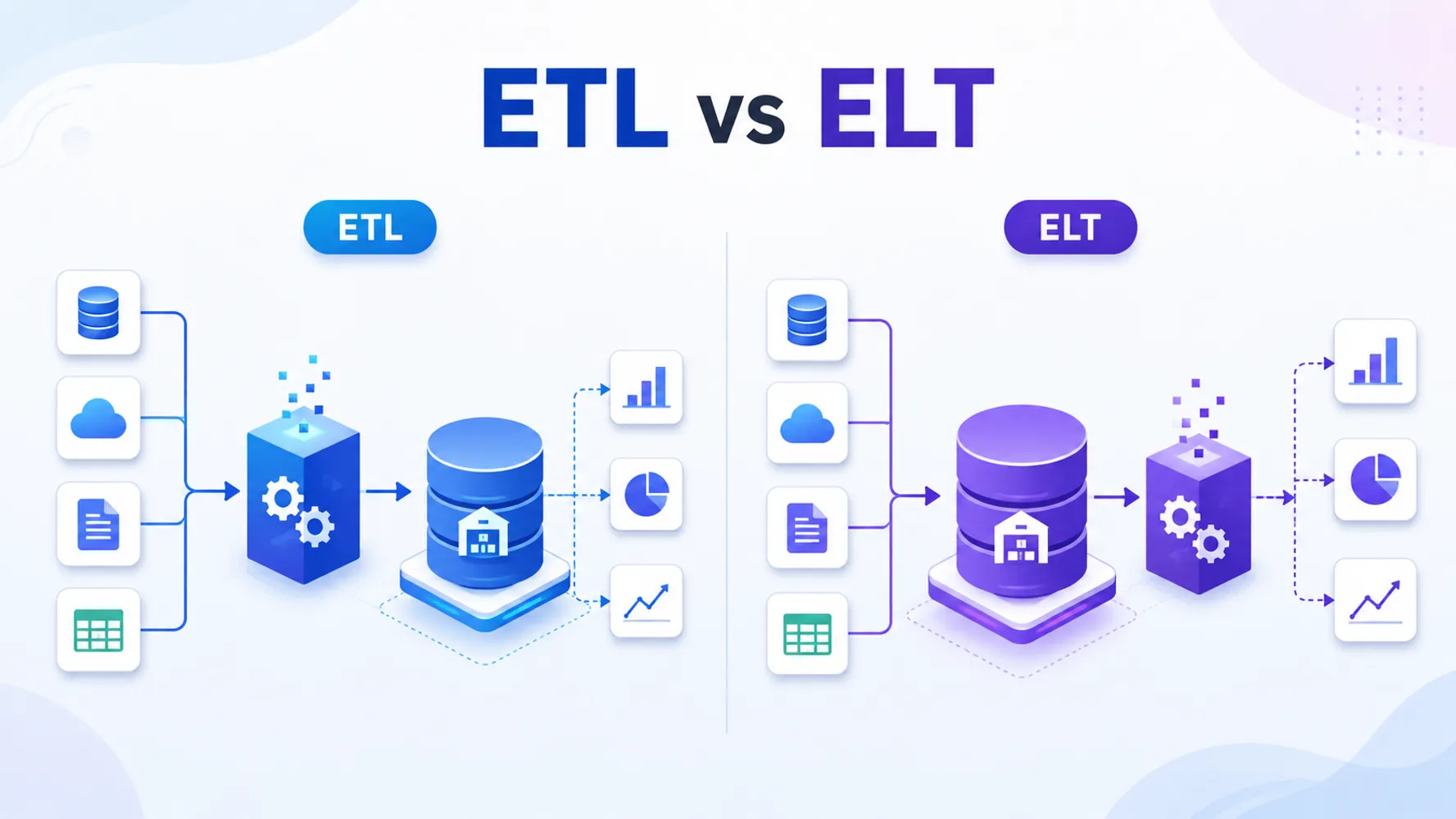 Cover for ETL vs ELT: diferencias, ejemplos y cuándo usar cada enfoque