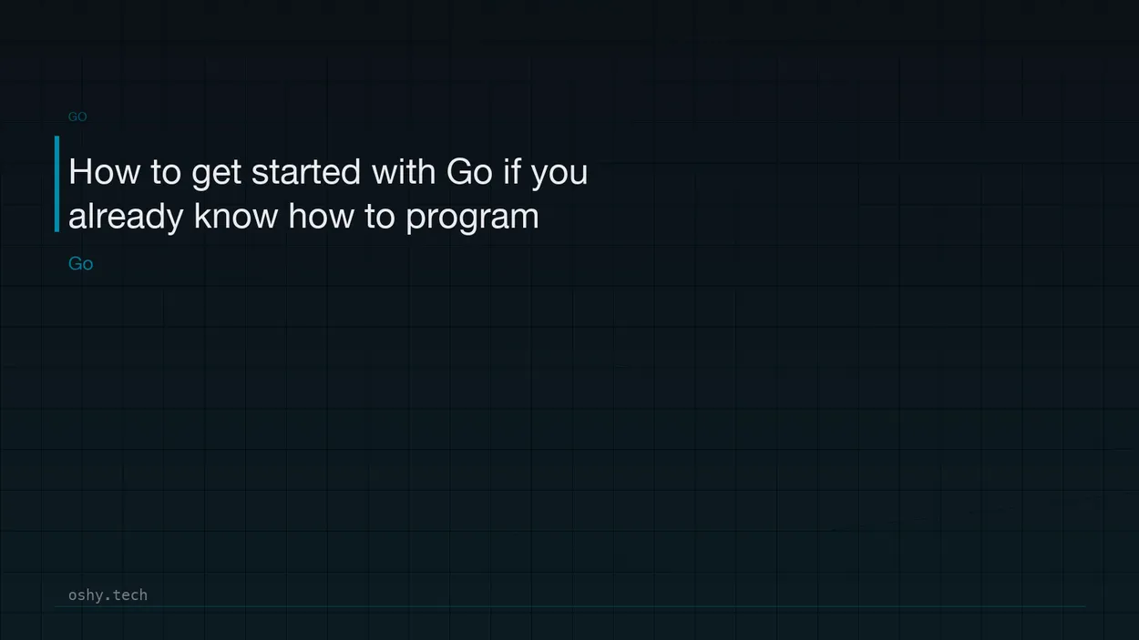 Cover for How to get started with Go if you already know how to program