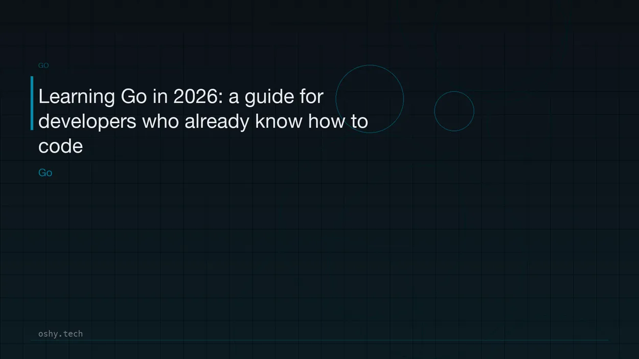 Cover for Learning Go in 2026: a guide for developers who already know how to code