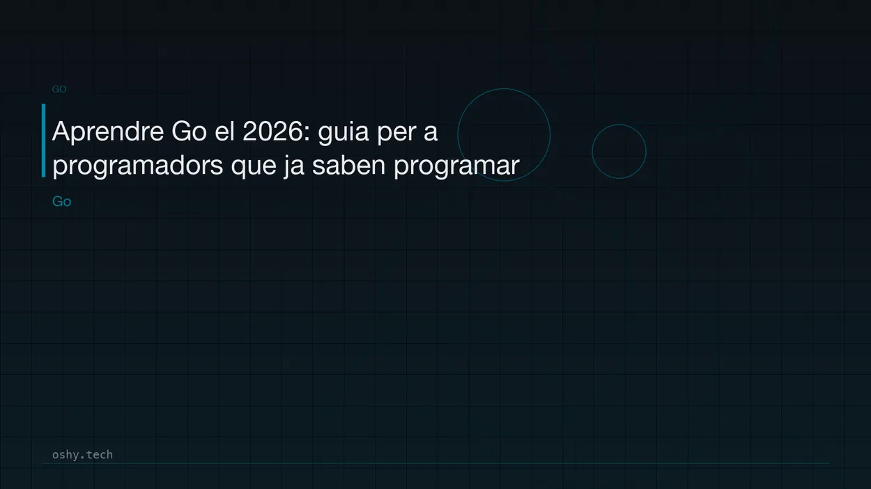 Cover for Aprendre Go el 2026: guia per a programadors que ja saben programar