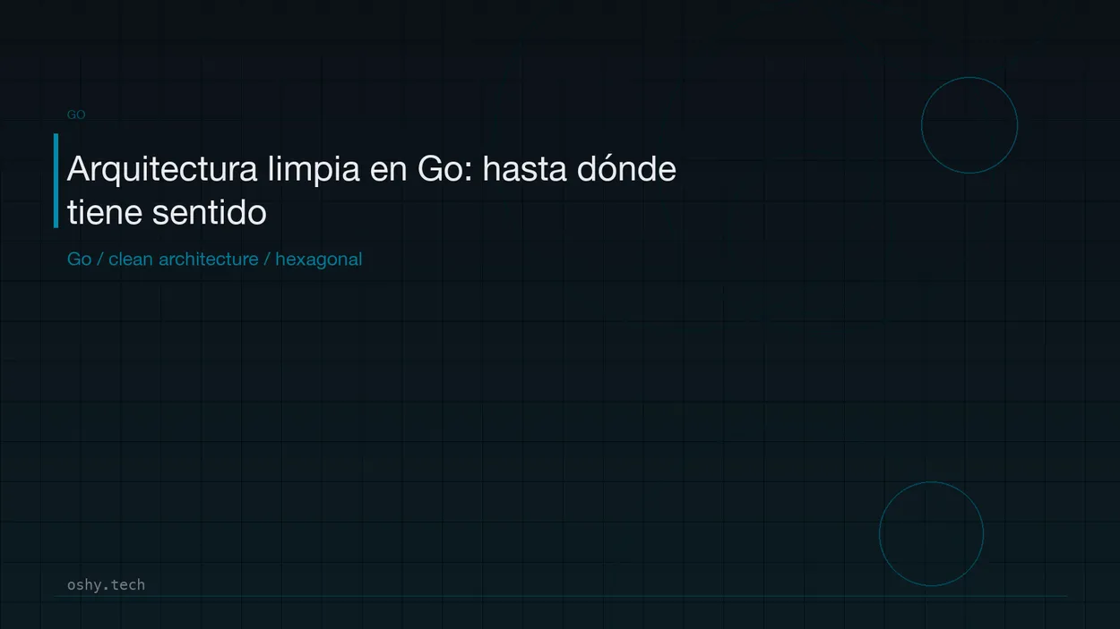 Cover for Arquitectura limpia en Go: hasta dónde tiene sentido aplicarla