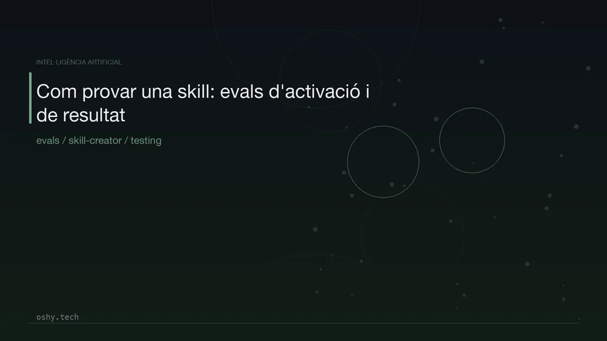 Cover for Com provar una skill: evals d'activació i de resultat